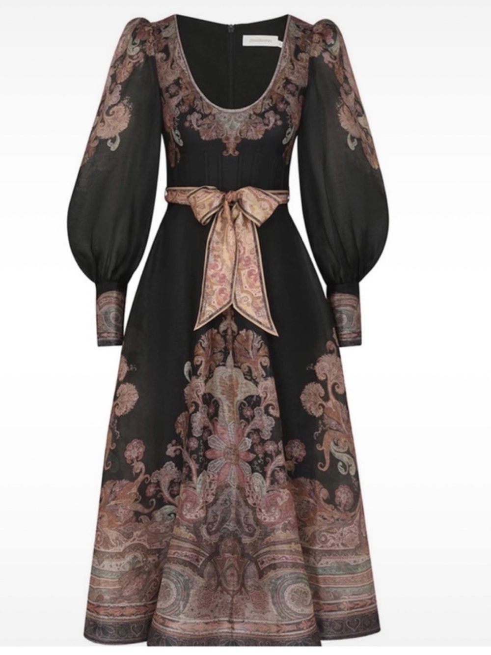 Zimmermann Women's Black Illustration Structured Maxi Dress